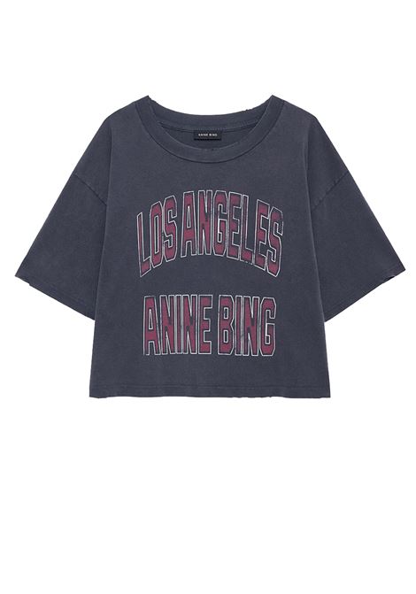 cropped tee johnny donna nera ANINE BING | A-08-11739WBL1